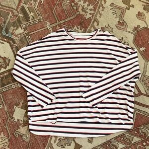 Frank & Eileen Anna Jersey Capelet - Red, White, British Royal Navy Stripe